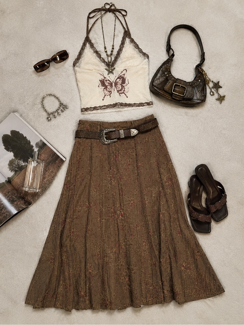 J.Jill Collectibles Embroidered Midi Skirt 14 – Cottage Core Soft-Academia Y2K